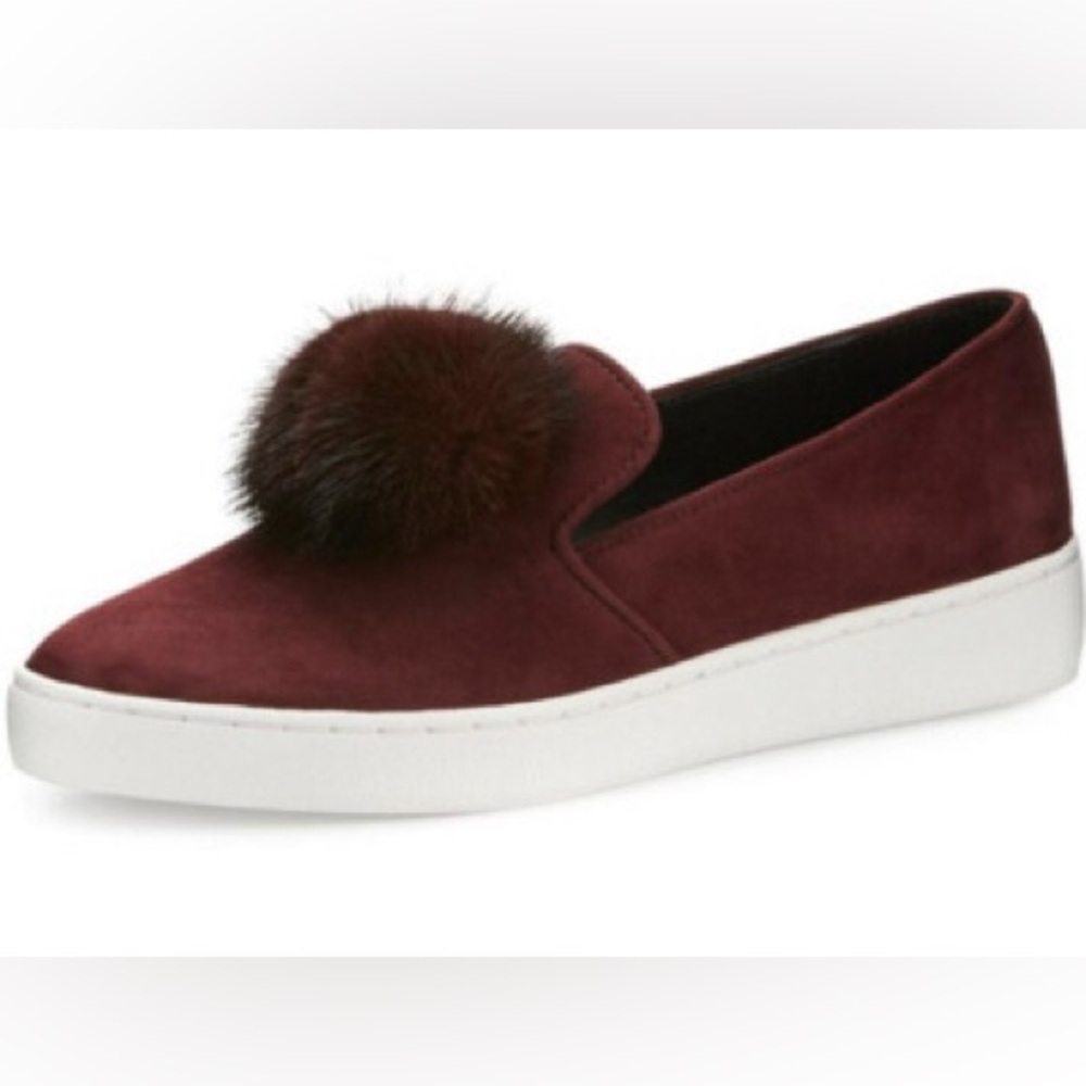 Michael Kors Collection Eddy Slip On Sneakers Mink Pom Pom